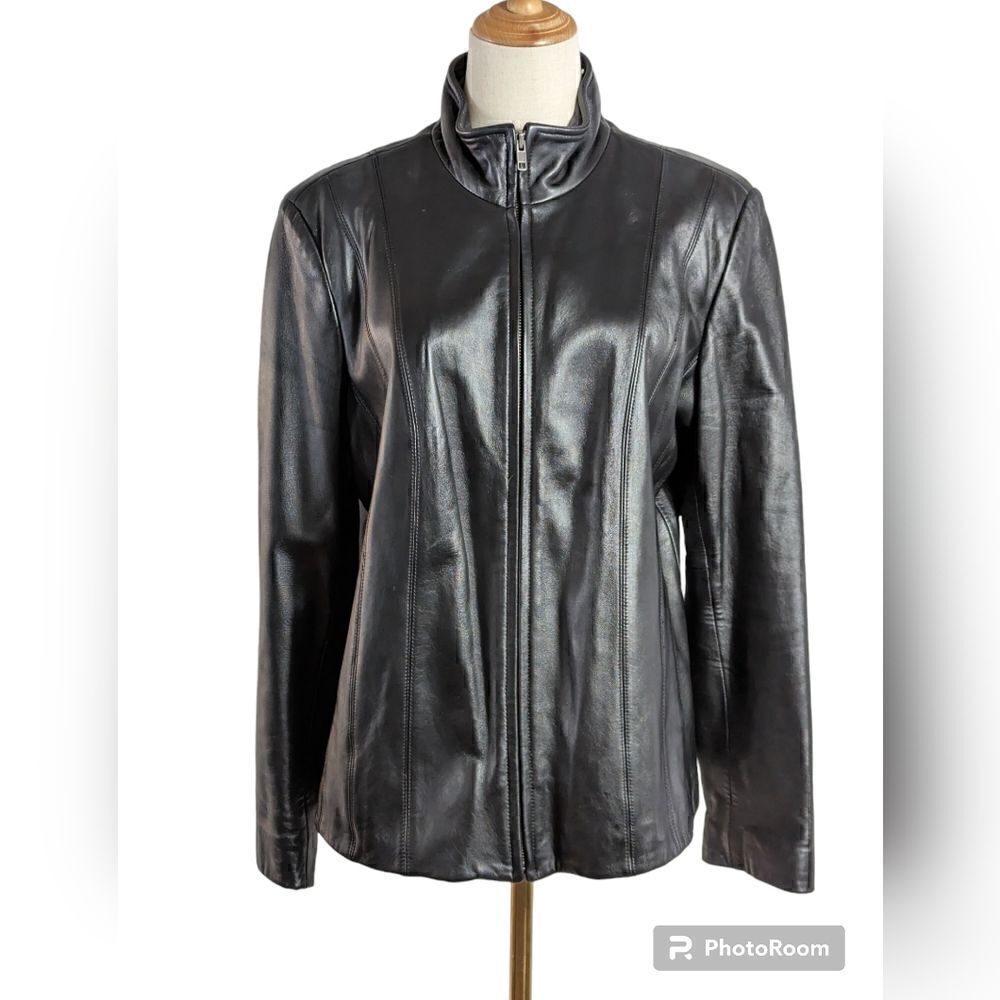 Covington Black Leather Biker Classic Jacket